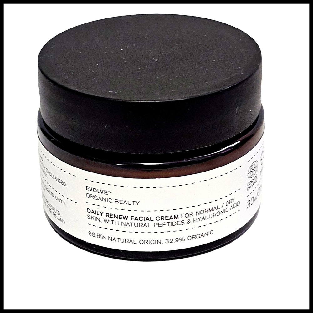 Evolve Organic Beauty Daily Renew Facial Cream 1 fl.oz. 30 ml. Travel Size New